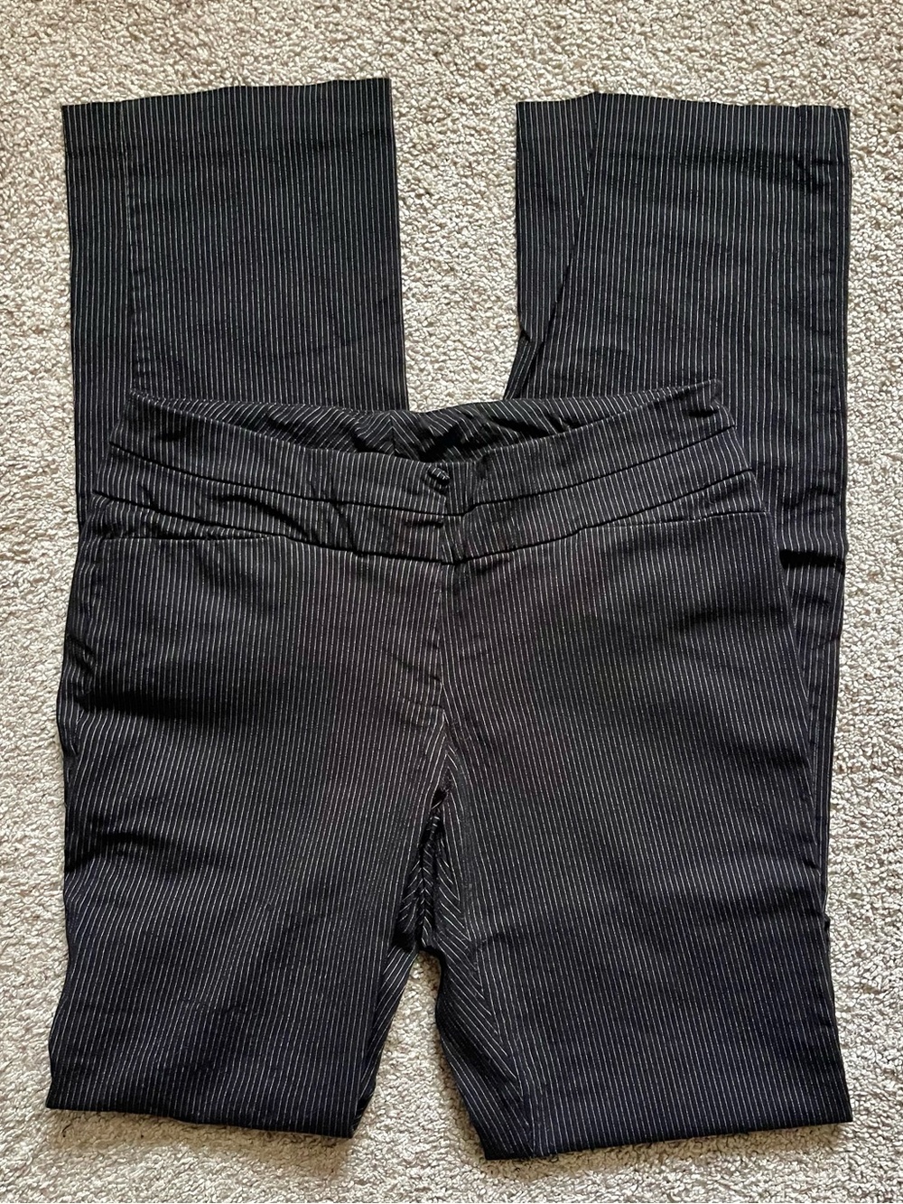 Vintage Heartsoul Black Pinstripe Low Rise Flare Pants Size 3